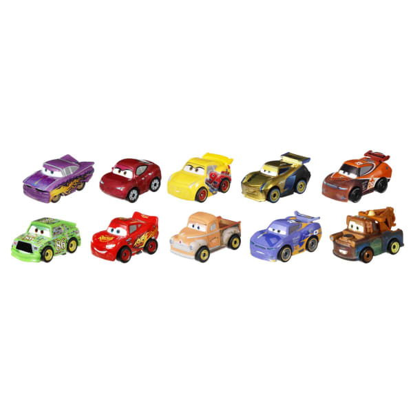 Mattel Disney And Pixar Cars Mini Racers Derby Racers Series 10-Pack Collectible Compact Movie Vehicles