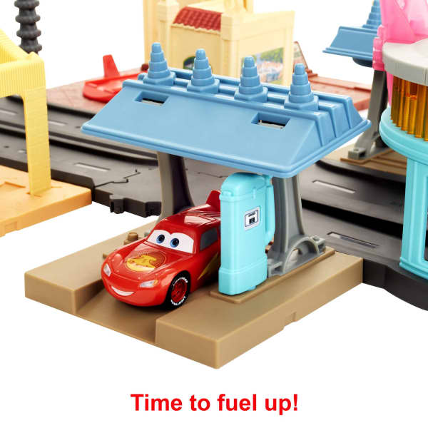 Mattel Disney And Pixar Cars On The Road Radiator Springs Tour Playset 2 Toy Cars