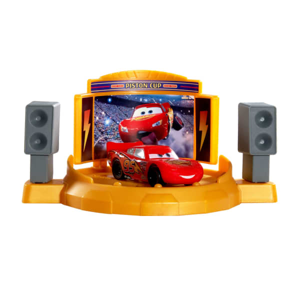 Mattel Disney And Pixar Cars Piston Cup Jump And Stunt Runway Playset & Lightning Mcqueen Toy Car