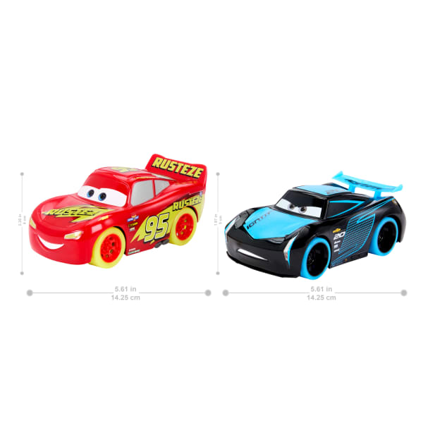 Mattel Disney And Pixar Cars Track Talkers Glow Racers Lightning Mcqueen & Jackson Storm 2-Pack