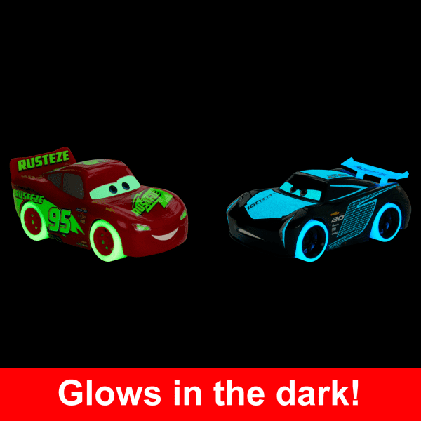 mattel Disney And Pixar Cars Track Talkers Glow Racers Lightning Mcqueen & Jackson Storm 2-Pack