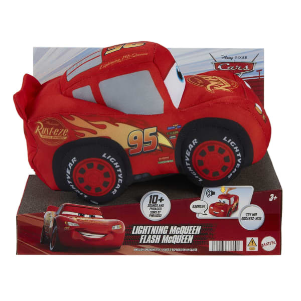 Mattel Disney And Pixar's Cars Lightning Mcqueen Talking Soft Plush 15 Sounds And Phrases