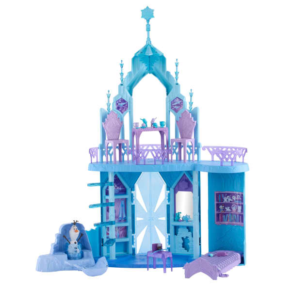mattel Disney Frozen Elsa's Frozen Ice Palace Castle Playset With Olaf 5 Play Areas & 21 Accessories