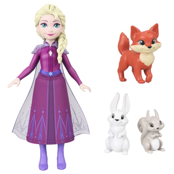 Mattel Disney Frozen Winter Animal Fun Playset With Elsa Small Doll 3 Animal Friends & 8 Accessories