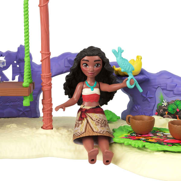Mattel Disney Moana 2 Toys Moana's Island Adventure Playset With 2 Small Dolls 2 Friends & 8 Accessories