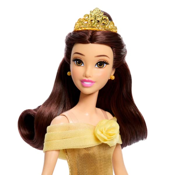 Mattel Disney Princess Enchanted Stories Belle Fashion Doll With Sparkling Dress & Accessories Posable