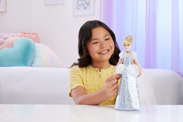 mattel Disney Princess Enchanted Stories Cinderella Fashion Doll With Sparkling Dress & Accessories Posable