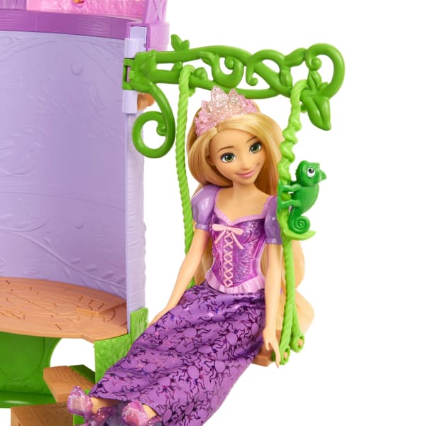 Mattel Disney Princess Enchanted Stories Rapunzel's Tower Playset With 6 Play Areas Pascal Figure & 5 Accy