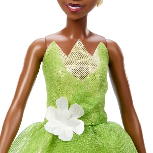 Mattel Disney Princess Enchanted Stories Tiana Fashion Doll With Sparkling Dress & Accessories Posable