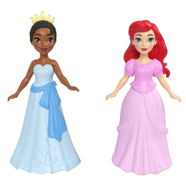 Mattel Disney Princess Royal Wardrobe Set With Ariel & Tiana Small Dolls 4 Fashions 2 Animals & 4 Accy