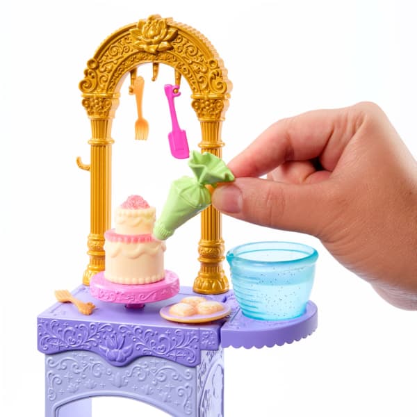 mattel Disney Princess Tiana Start The Story Doll Accessory Set With Pastry Shop Theme & Color Change Cake