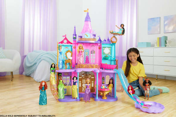 mattel Disney Princess Ultimate Castle Doll House With Lights & Sounds & 25+ Accessories Pieces 4 Ft Tall