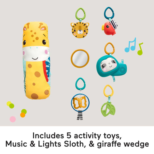 Mattel Fisher-Price 3-in-1 Baby & Toddler Gym Baby Play Mat & Sensory Toys For Tummy Time Rainforest