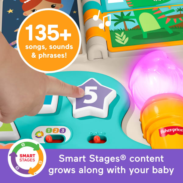 Mattel Fisher-Price 4-in-1 Activity Table & Easel Baby & Toddler Electronic Learning Toy Multilanguage Version