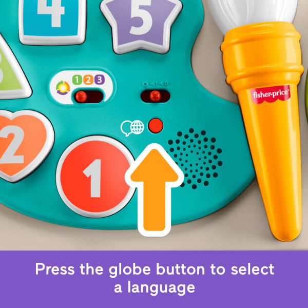 Mattel Fisher-Price 4-in-1 Activity Table & Easel Baby & Toddler Electronic Learning Toy Multilanguage Version