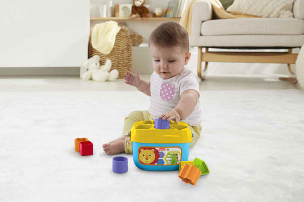 mattel Fisher-Price Baby's First Blocks Shape-Sorting Toy Set Of 10 For Infants 6+ Months