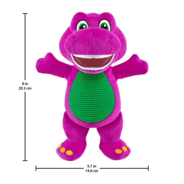 Mattel Fisher-Price Barney's World 8-Inch Plush Barney Toy Dinosaur For Toddlers & Preschool Kids