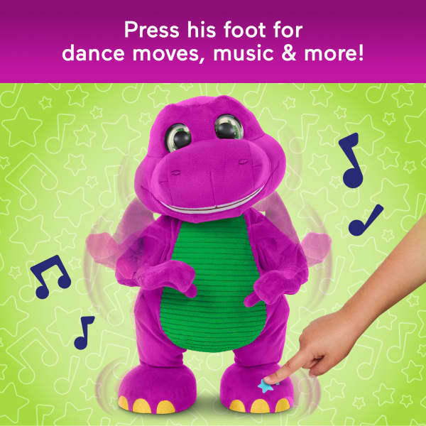 Mattel Fisher-Price Barney's World Dance Moves Music Barney Plush 13-Inch Figure Songs Sounds Lights & Soft Texture