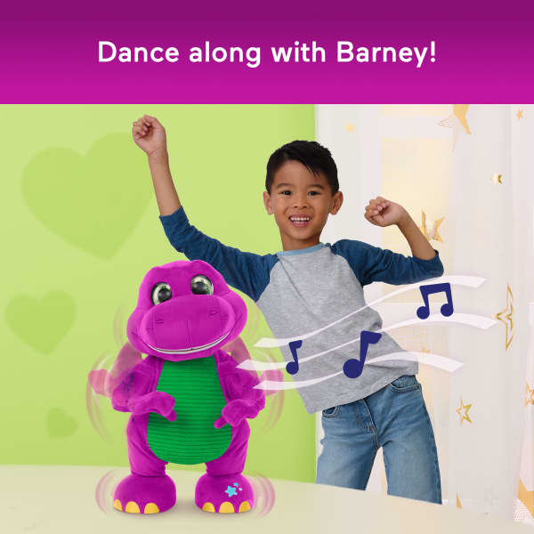 Mattel Fisher-Price Barney's World Dance Moves Music Barney Plush 13-Inch Figure Songs Sounds Lights & Soft Texture