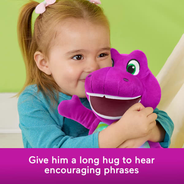 Mattel Fisher-Price Barney's World Heart Glow Barney Plush Toy With Music & Lights For Toddlers & Kids