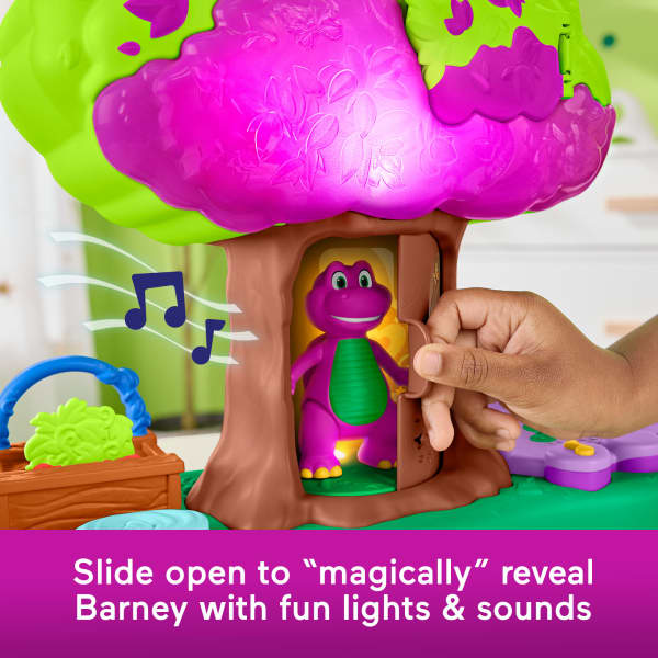 Mattel Fisher-Price Barney's World Lights & Sounds Treehouse Playset With Figures For Preschool Kids Multilanguage Version