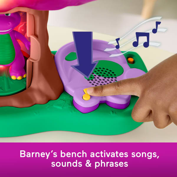 Mattel Fisher-Price Barney's World Lights & Sounds Treehouse Playset With Figures For Preschool Kids Multilanguage Version