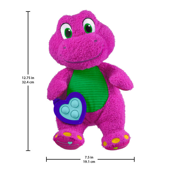 Mattel Fisher-Price Barney's World Sensory Barney Plush Toy With Fidget Activity For Toddlers