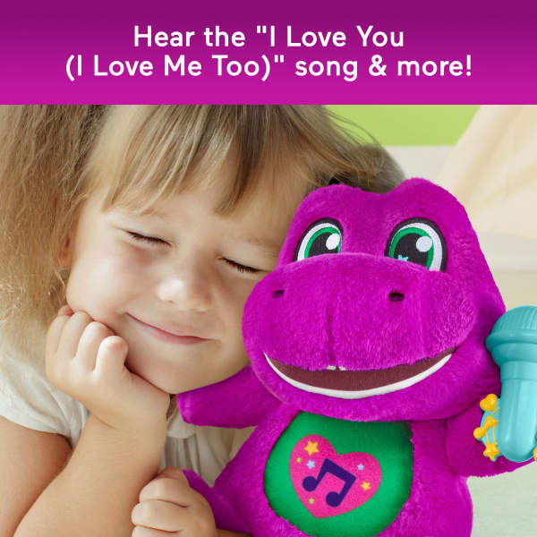 Mattel Fisher-Price Barney's World Sing Along Barney Plush 10.5-inch Figure Songs Sounds & Soft Texture