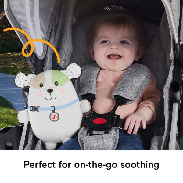 Mattel Fisher-Price Calming Vibes Puppy Soother Portable Sound Machine Plush Toy For Newborns