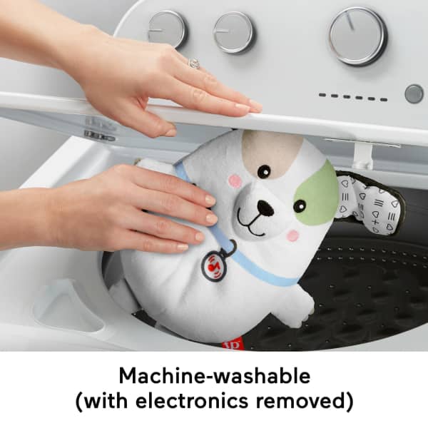 Mattel Fisher-Price Calming Vibes Puppy Soother Portable Sound Machine Plush Toy For Newborns