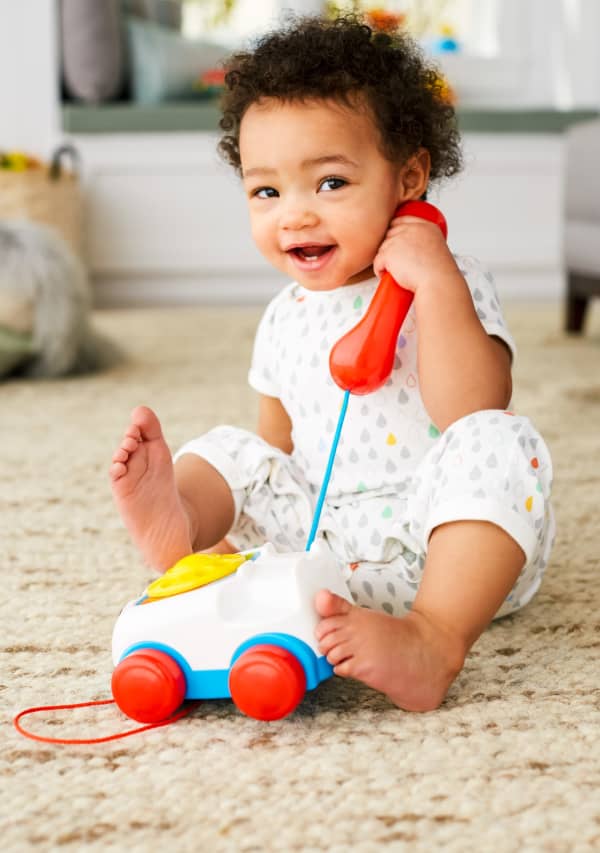 mattel Fisher-Price Chatter Telephone Baby And Toddler Pull Toy Phone With Rotary Dial