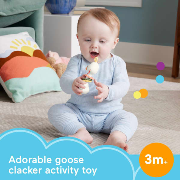 mattel Fisher Price Clack & Quack Goose Baby Toy With Fine Motor Activity For Newborns