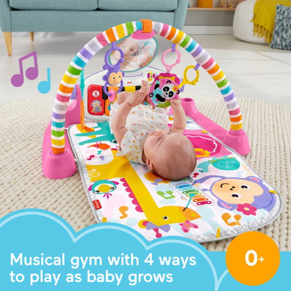 mattel Fisher-Price Deluxe Kick & Play Piano Gym - Pink - English Version