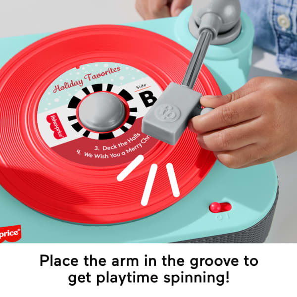 Mattel Fisher-Price Deluxe Rockin’ Record Player Musical Toy Turntable With 6 Records For Kids Ages 3+