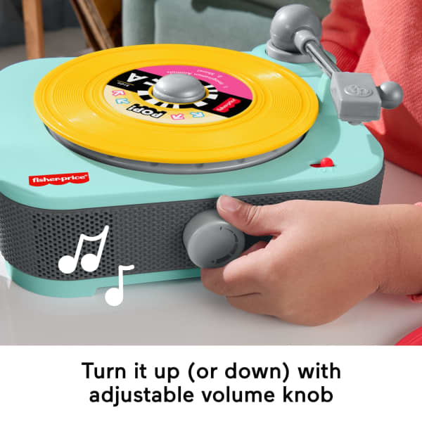 Mattel Fisher-Price Deluxe Rockin’ Record Player Musical Toy Turntable With 6 Records For Kids Ages 3+