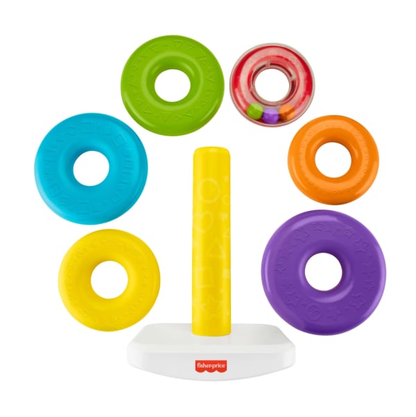 Mattel Fisher-Price Giant Rock-A-Stack Baby Toy Ring Stacking Toy For Infants And Toddlers 14+ Inches Tall