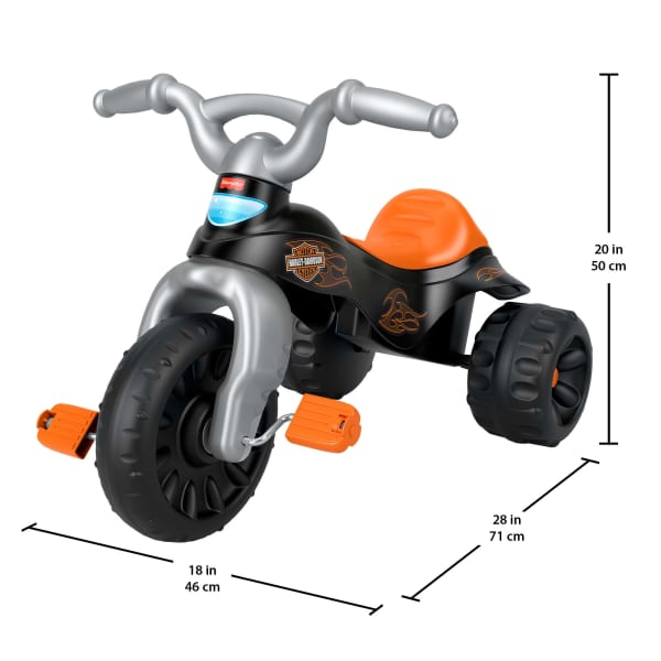 Mattel Fisher-Price Harley-Davidson Tough Trike Toddler Tricycle With Handlebar Grips