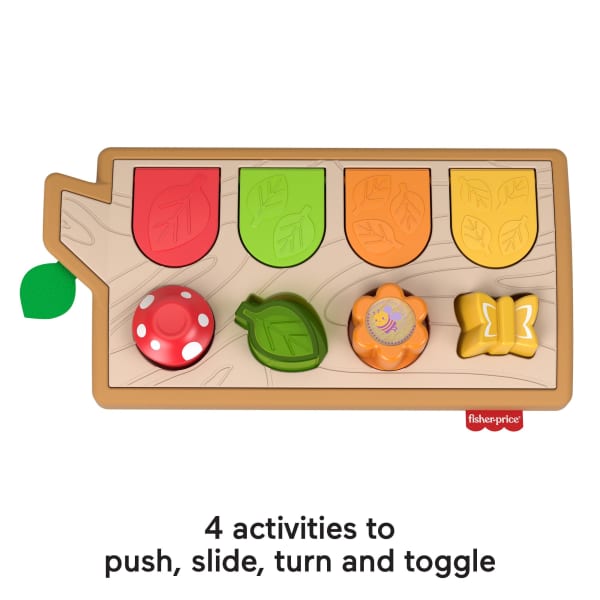 Mattel Fisher-Price Hide & Peek Pop-Up Animal-Themed Baby Sensory Activity Toy With Wood & Sounds