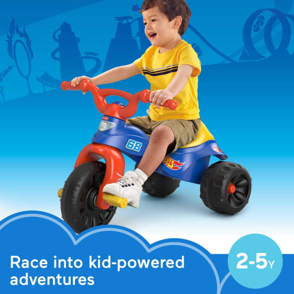 mattel Fisher-Price Hot Wheels Tough Trike Toddler Tricycle With Handlebar Grips