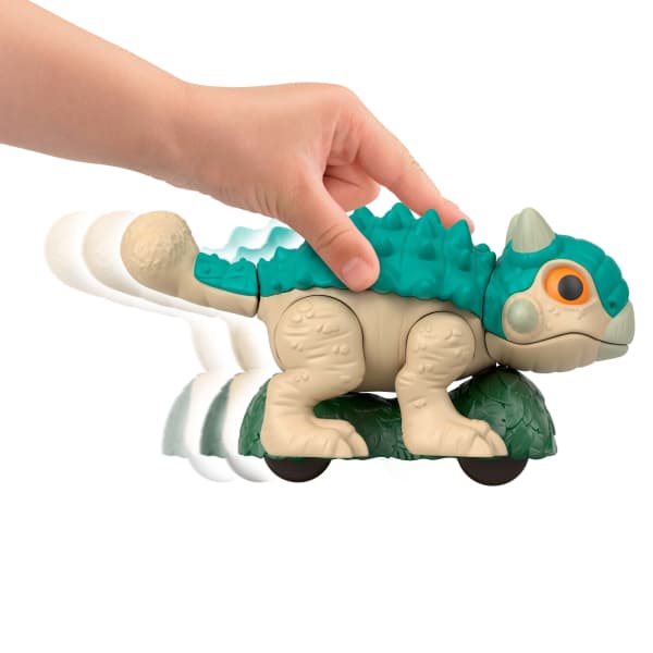 Mattel Fisher-Price Imaginext Jurassic World Ankylosaurus Dinosaur Toy With Wheels & Wiggling Motion