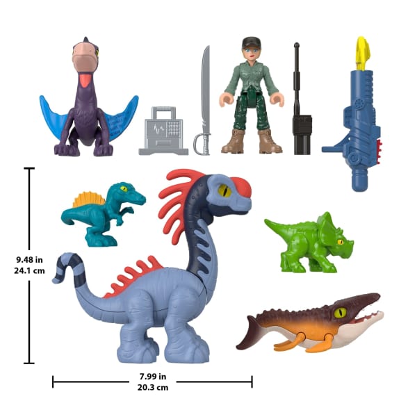 Mattel Fisher-Price Imaginext Jurassic World Rebirth Set With 6 Action Figures Launcher & Accessories