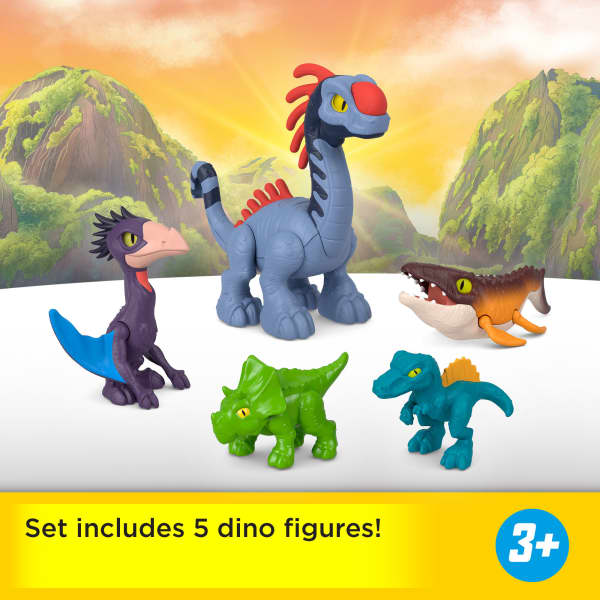 mattel Fisher-Price Imaginext Jurassic World Rebirth Set With 6 Action Figures Launcher & Accessories