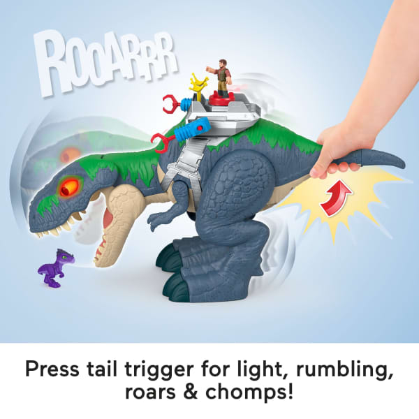 Mattel Fisher-Price Imaginext Jurassic World Rebirth Ultimate Action Chomp T. Rex Dino Toy & Action Figures