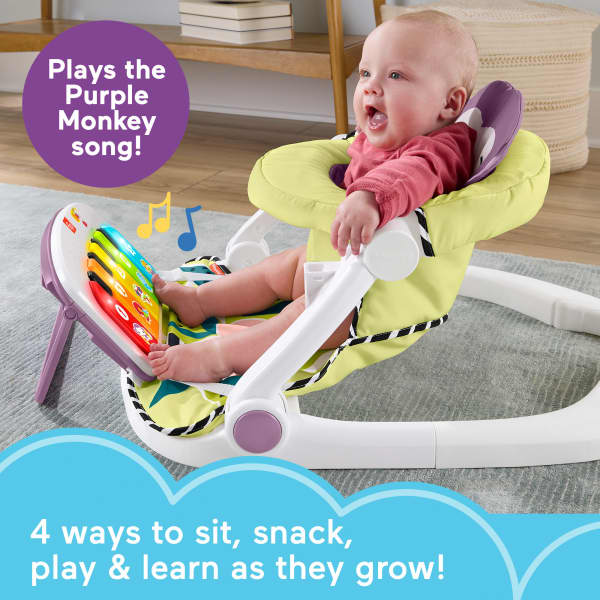 mattel Fisher-Price Kick & Play Deluxe Sit-Me-Up Seat Purple Monkey Baby Chair & Piano Learning Toy mattel Fisher-Price Kick & Play Deluxe Sit-Me-Up Seat Purple Monkey Baby Chair & Piano Learning Toy