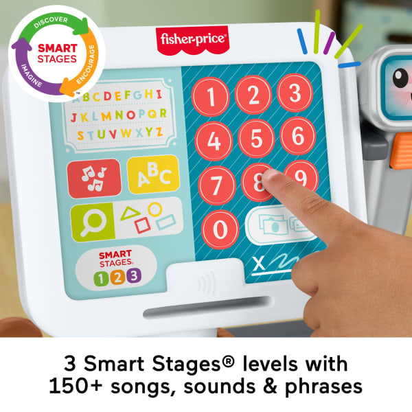 Mattel Fisher-Price Laugh & Learn Count & Shop Cash Register Electronic Toddler Learning Toy 20 Pieces
