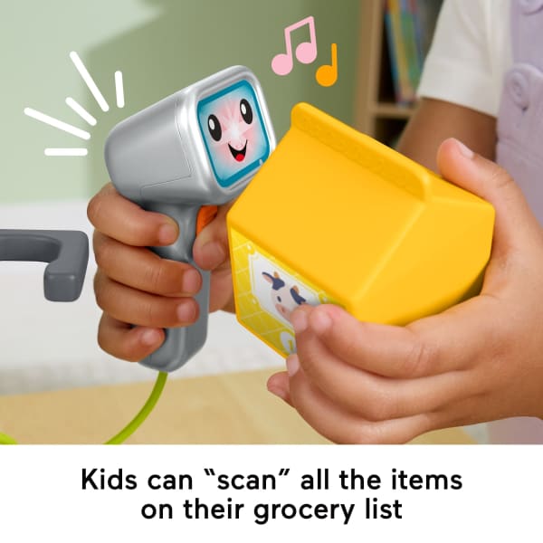 Mattel Fisher-Price Laugh & Learn Count & Shop Cash Register Electronic Toddler Learning Toy 20 Pieces