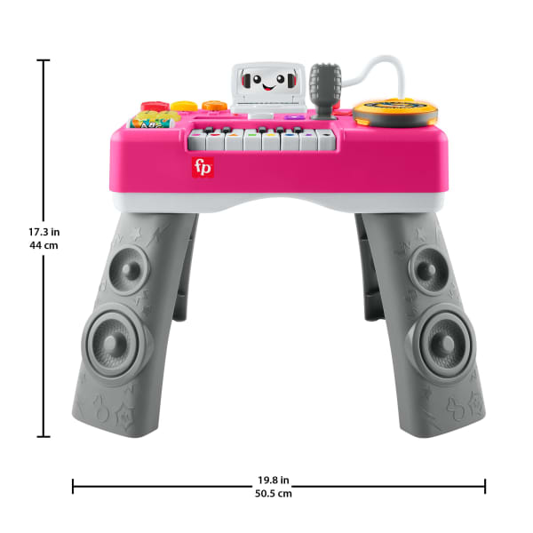 Mattel Fisher-Price Laugh & Learn Mix & Learn DJ Table Baby & Toddler Musical Learning Toy Pink