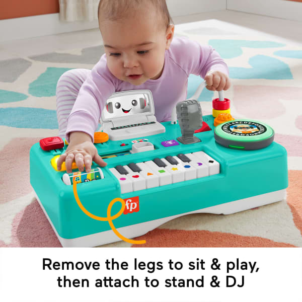 Mattel Fisher-Price Laugh & Learn Mix & Learn DJ Table Musical Learning Toy For Baby & Toddler Multilanguage Version