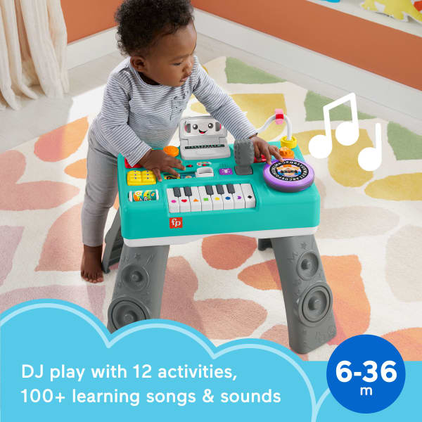 mattel Fisher-Price Laugh & Learn Mix & Learn DJ Table Musical Learning Toy For Baby & Toddler Multilanguage Version