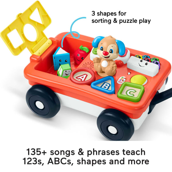 Mattel Fisher-Price Laugh & Learn Pull & Play Learning Wagon Baby & Toddler Toy With 4 Accessories